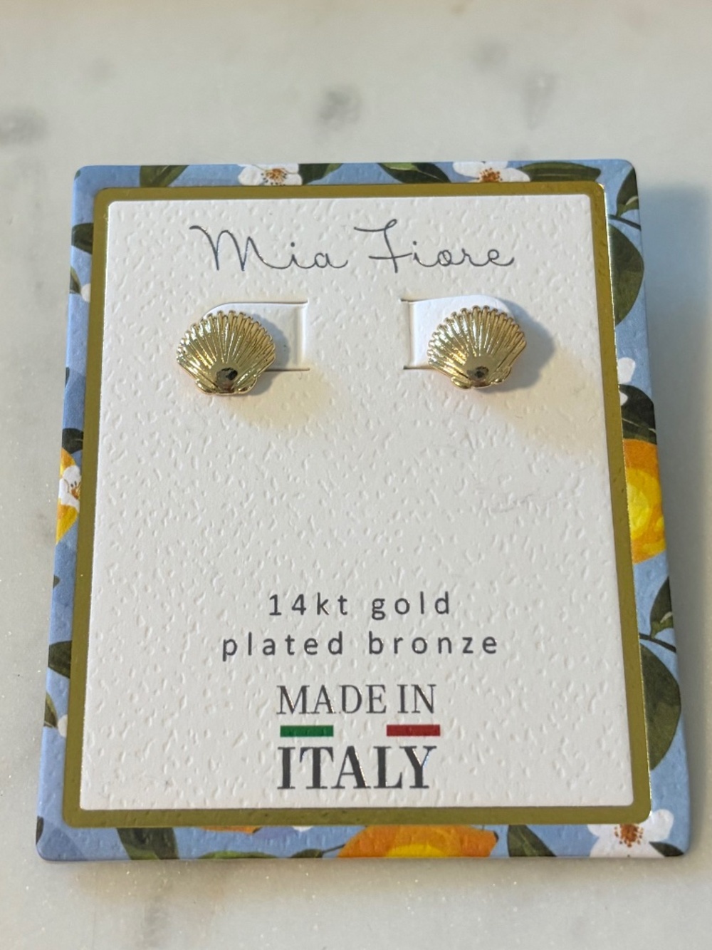 TJ Maxx gold seashell stud earrings